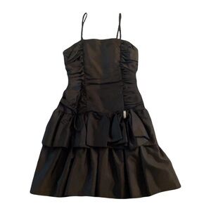 • vintage black ruffle dress
